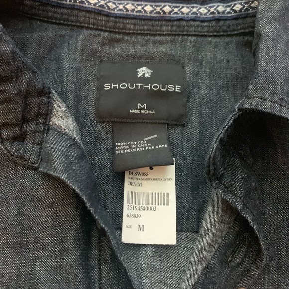 Jean Pattern Button Down Shirt - Picture 3 of 4